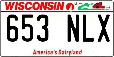 WI license plate 653NLX