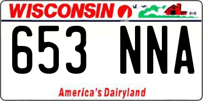WI license plate 653NNA