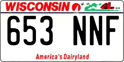 WI license plate 653NNF