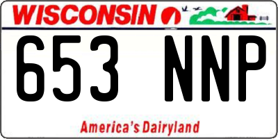 WI license plate 653NNP