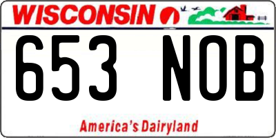 WI license plate 653NOB