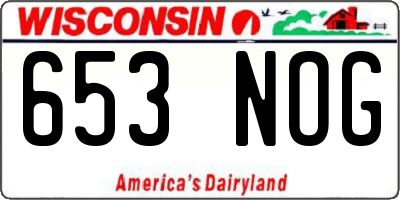 WI license plate 653NOG