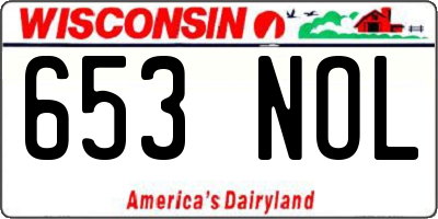 WI license plate 653NOL