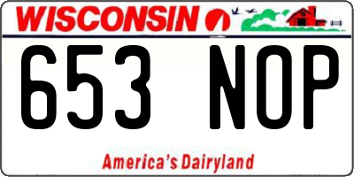 WI license plate 653NOP