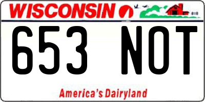 WI license plate 653NOT