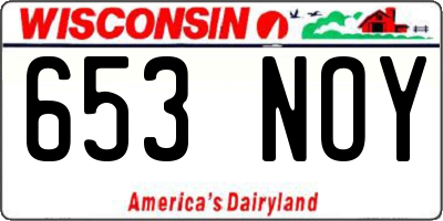 WI license plate 653NOY