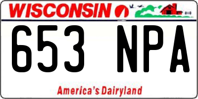 WI license plate 653NPA