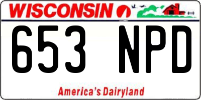WI license plate 653NPD
