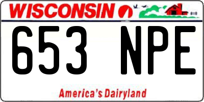 WI license plate 653NPE