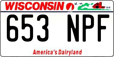 WI license plate 653NPF