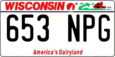 WI license plate 653NPG