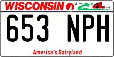 WI license plate 653NPH