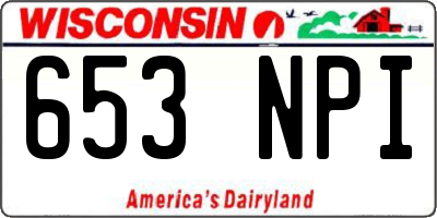 WI license plate 653NPI