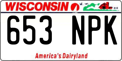 WI license plate 653NPK