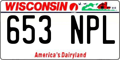 WI license plate 653NPL