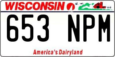 WI license plate 653NPM