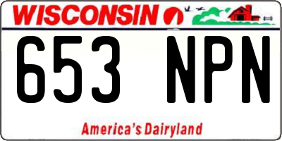 WI license plate 653NPN