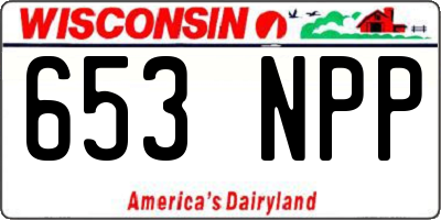 WI license plate 653NPP