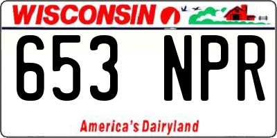 WI license plate 653NPR
