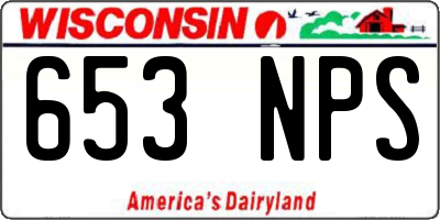 WI license plate 653NPS