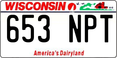 WI license plate 653NPT