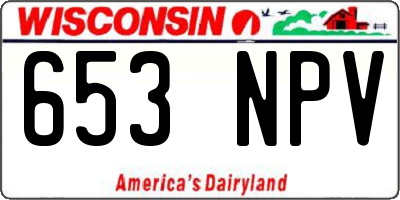 WI license plate 653NPV