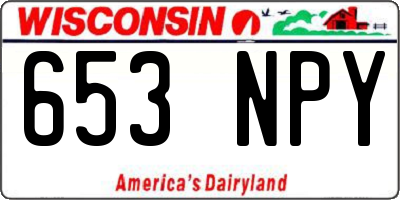 WI license plate 653NPY