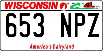 WI license plate 653NPZ