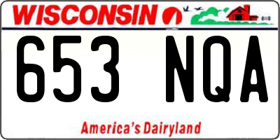 WI license plate 653NQA