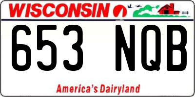 WI license plate 653NQB