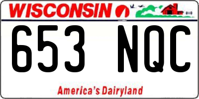 WI license plate 653NQC