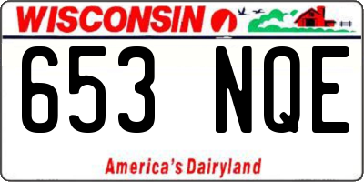 WI license plate 653NQE