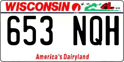 WI license plate 653NQH
