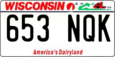 WI license plate 653NQK