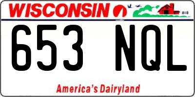 WI license plate 653NQL