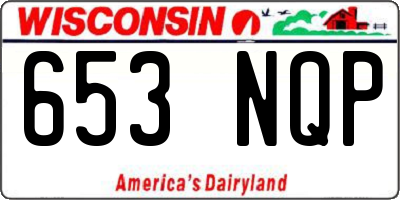 WI license plate 653NQP