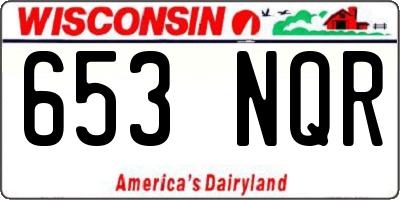 WI license plate 653NQR