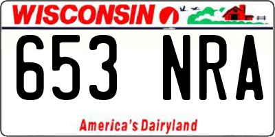 WI license plate 653NRA
