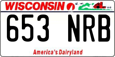 WI license plate 653NRB