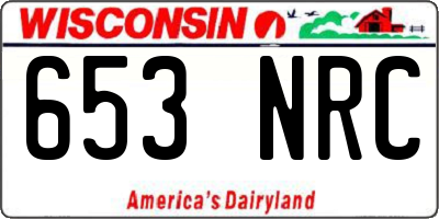 WI license plate 653NRC
