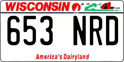 WI license plate 653NRD