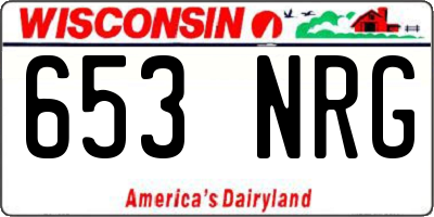 WI license plate 653NRG