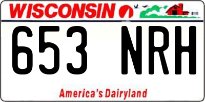 WI license plate 653NRH