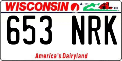 WI license plate 653NRK