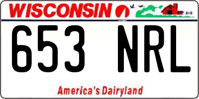 WI license plate 653NRL