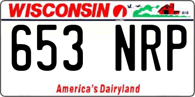 WI license plate 653NRP