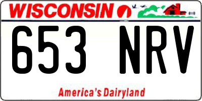 WI license plate 653NRV