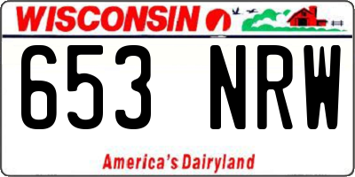 WI license plate 653NRW