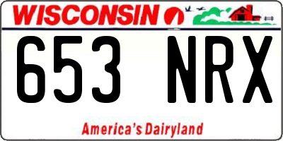 WI license plate 653NRX