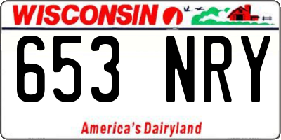 WI license plate 653NRY
